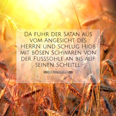 Picture 07 - Hiob 2:7 LUTH1912 - Da fuhr der Satan aus vom Angesicht des HERRN und - Bible Verse Picture