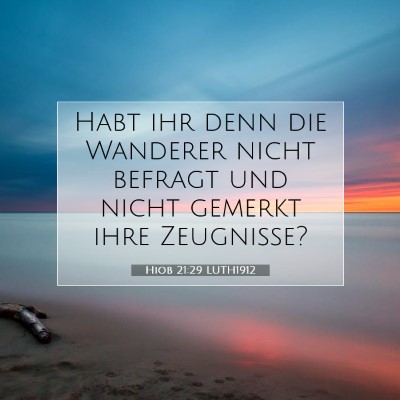 Picture 07 - Hiob 21:29 LUTH1912 - Habt ihr denn die Wanderer nicht befragt und - Bible Verse Picture