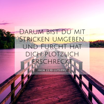 Picture 07 - Hiob 22:10 LUTH1912 - Darum bist du mit Stricken umgeben, und Furcht - Bible Verse Picture