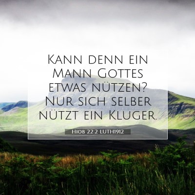 Picture 07 - Hiob 22:2 LUTH1912 - Kann denn ein Mann Gottes etwas nützen? Nur sich - Bible Verse Picture