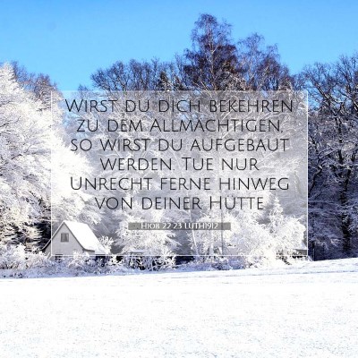 Picture 07 - Hiob 22:23 LUTH1912 - Wirst du dich bekehren zu dem Allmächtigen, so - Bible Verse Picture