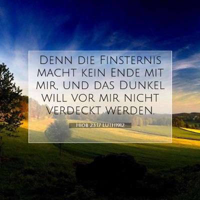 Picture 07 - Hiob 23:17 LUTH1912 - Denn die Finsternis macht kein Ende mit mir, und - Bible Verse Picture