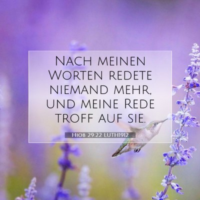 Picture 07 - Hiob 29:22 LUTH1912 - Nach meinen Worten redete niemand mehr, und meine - Bible Verse Picture