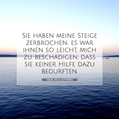 Picture 07 - Hiob 30:13 LUTH1912 - Sie haben meine Steige zerbrochen; es war ihnen - Bible Verse Picture