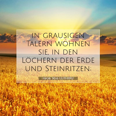 Picture 07 - Hiob 30:6 LUTH1912 - in grausigen Tälern wohnen sie, in den Löchern - Bible Verse Picture