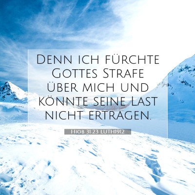 Picture 07 - Hiob 31:23 LUTH1912 - Denn ich fürchte Gottes Strafe über mich und - Bible Verse Picture