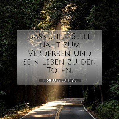 Picture 07 - Hiob 33:22 LUTH1912 - daß seine Seele naht zum Verderben und sein - Bible Verse Picture