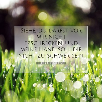 Picture 07 - Hiob 33:7 LUTH1912 - Siehe, du darfst vor mir nicht erschrecken, und - Bible Verse Picture