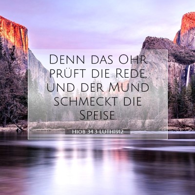 Picture 07 - Hiob 34:3 LUTH1912 - Denn das Ohr prüft die Rede, und der Mund - Bible Verse Picture