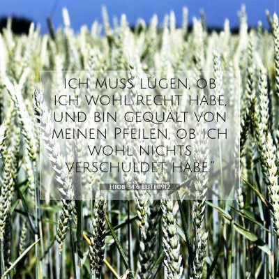 Picture 07 - Hiob 34:6 LUTH1912 - ich muß lügen, ob ich wohl recht habe, und bin - Bible Verse Picture