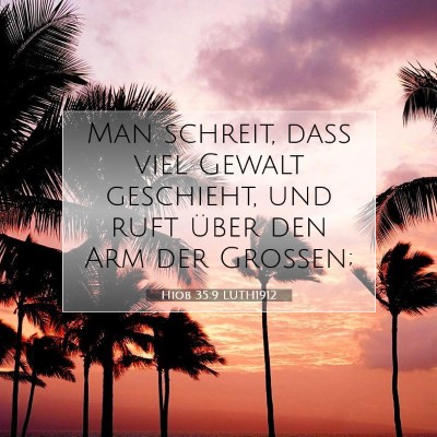 Picture 07 - Hiob 35:9 LUTH1912 - Man schreit, daß viel Gewalt geschieht, und ruft - Bible Verse Picture