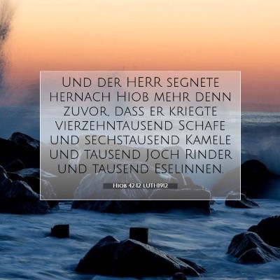 Picture 07 - Hiob 42:12 LUTH1912 - Und der HERR segnete hernach Hiob mehr denn - Bible Verse Picture