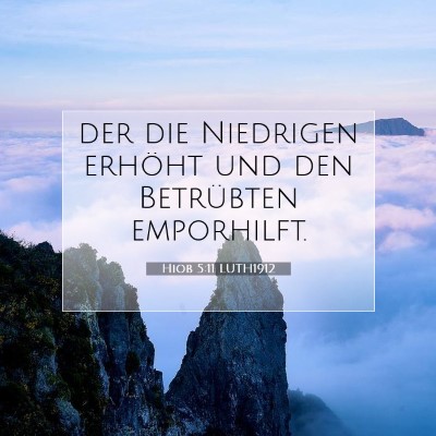 Picture 07 - Hiob 5:11 LUTH1912 - der die Niedrigen erhöht und den Betrübten - Bible Verse Picture
