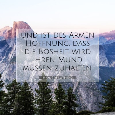 Picture 07 - Hiob 5:16 LUTH1912 - und ist des Armen Hoffnung, daß die Bosheit wird - Bible Verse Picture