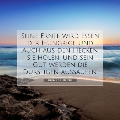 Picture 07 - Hiob 5:5 LUTH1912 - Seine Ernte wird essen der Hungrige und auch aus - Bible Verse Picture