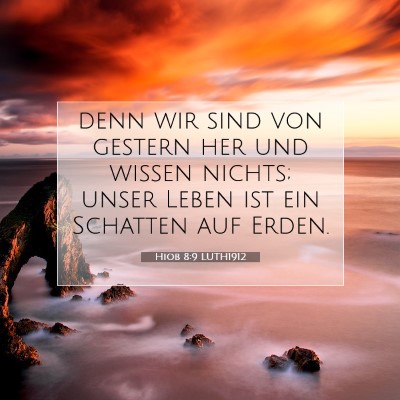 Picture 07 - Hiob 8:9 LUTH1912 - denn wir sind von gestern her und wissen nichts; - Bible Verse Picture