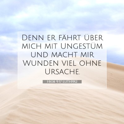 Picture 07 - Hiob 9:17 LUTH1912 - Denn er fährt über mich mit Ungestüm und macht - Bible Verse Picture