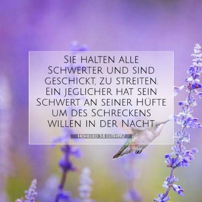 Picture 07 - Hohelied 3:8 LUTH1912 - Sie halten alle Schwerter und sind geschickt, zu - Bible Verse Picture