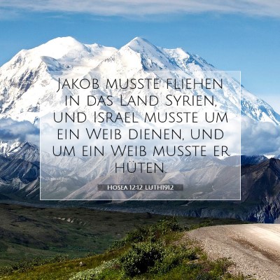 Picture 07 - Hosea 12:12 LUTH1912 - Jakob mußte fliehen in das Land Syrien, und - Bible Verse Picture