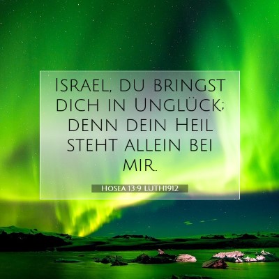 Picture 07 - Hosea 13:9 LUTH1912 - Israel, du bringst dich in Unglück; denn dein - Bible Verse Picture