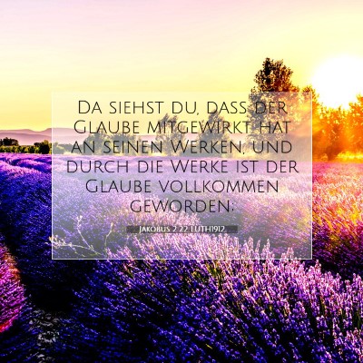 Picture 07 - Jakobus 2:22 LUTH1912 - Da siehst du, daß der Glaube mitgewirkt hat an - Bible Verse Picture