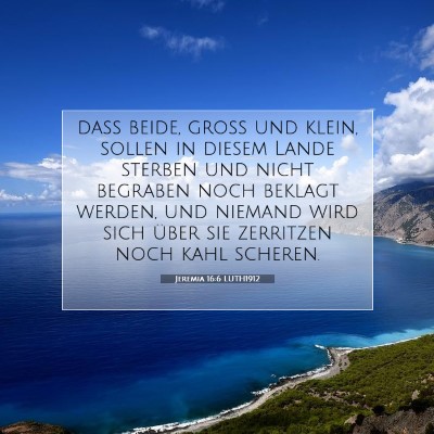 Picture 07 - Jeremia 16:6 LUTH1912 - daß beide, groß und klein, sollen in diesem - Bible Verse Picture
