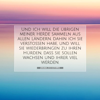 Picture 07 - Jeremia 23:3 LUTH1912 - Und ich will die übrigen meiner Herde sammeln - Bible Verse Picture