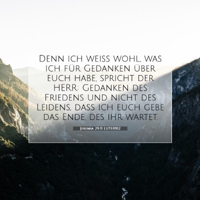 Picture 07 - Jeremia 29:11 LUTH1912 - Denn ich weiß wohl, was ich für Gedanken über - Bible Verse Picture