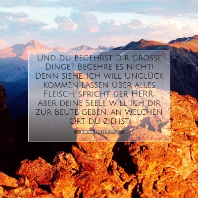 Picture 07 - Jeremia 45:5 LUTH1912 - Und du begehrst dir große Dinge? Begehre es - Bible Verse Picture