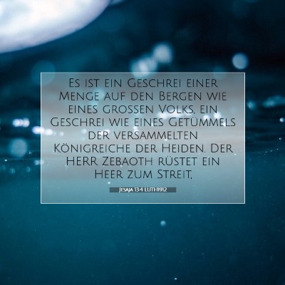 Picture 07 - Jesaja 13:4 LUTH1912 - Es ist ein Geschrei einer Menge auf den Bergen - Bible Verse Picture