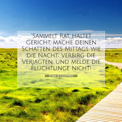 Picture 07 - Jesaja 16:3 LUTH1912 - “Sammelt Rat, haltet Gericht, mache deinen - Bible Verse Picture