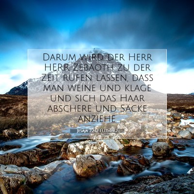 Picture 07 - Jesaja 22:12 LUTH1912 - Darum wird der Herr HERR Zebaoth zu der Zeit - Bible Verse Picture