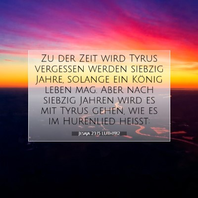 Picture 07 - Jesaja 23:15 LUTH1912 - Zu der Zeit wird Tyrus vergessen werden siebzig - Bible Verse Picture
