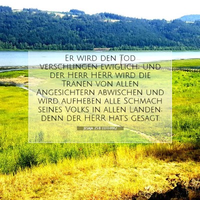 Picture 07 - Jesaja 25:8 LUTH1912 - Er wird den Tod verschlingen ewiglich; und der - Bible Verse Picture