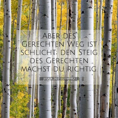 Picture 07 - Jesaja 26:7 LUTH1912 - Aber des Gerechten Weg ist schlicht; den Steig - Bible Verse Picture