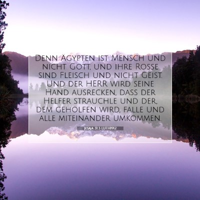 Picture 07 - Jesaja 31:3 LUTH1912 - Denn Ägypten ist Mensch und nicht Gott, und ihre - Bible Verse Picture