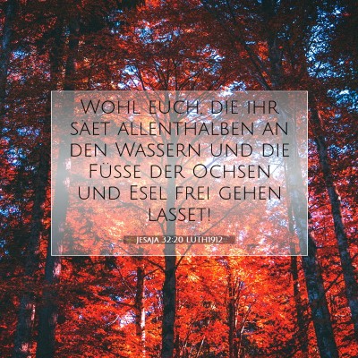 Picture 07 - Jesaja 32:20 LUTH1912 - Wohl euch, die ihr säet allenthalben an den - Bible Verse Picture