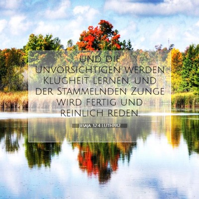 Picture 07 - Jesaja 32:4 LUTH1912 - und die Unvorsichtigen werden Klugheit lernen, - Bible Verse Picture