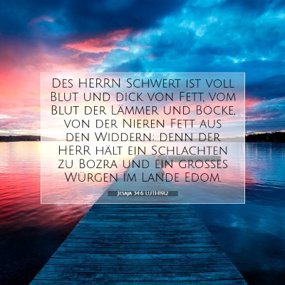 Picture 07 - Jesaja 34:6 LUTH1912 - Des HERRN Schwert ist voll Blut und dick von - Bible Verse Picture