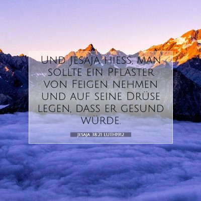 Picture 07 - Jesaja 38:21 LUTH1912 - Und Jesaja hieß, man sollte ein Pflaster von - Bible Verse Picture
