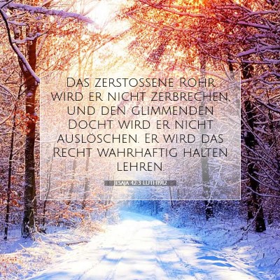 Picture 07 - Jesaja 42:3 LUTH1912 - Das zerstoßene Rohr wird er nicht zerbrechen, - Bible Verse Picture
