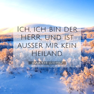 Picture 07 - Jesaja 43:11 LUTH1912 - Ich, ich bin der HERR, und ist außer mir kein - Bible Verse Picture