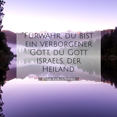 Picture 07 - Jesaja 45:15 LUTH1912 - Fürwahr, du bist ein verborgener Gott, du Gott - Bible Verse Picture