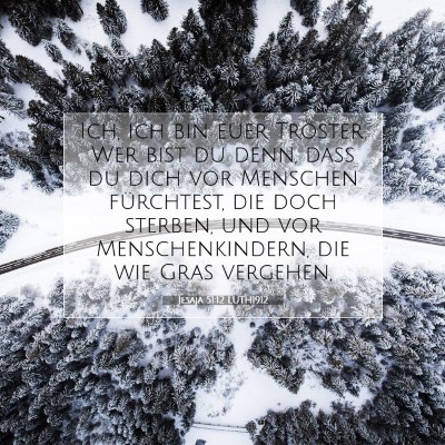 Picture 07 - Jesaja 51:12 LUTH1912 - Ich, ich bin euer Tröster. Wer bist du denn, - Bible Verse Picture