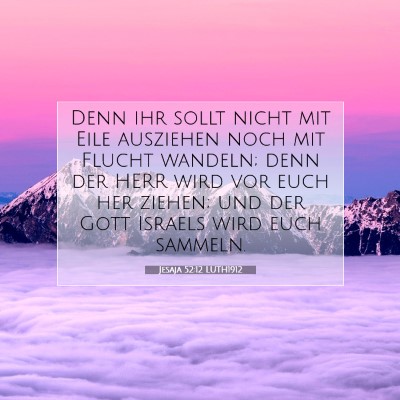 Picture 07 - Jesaja 52:12 LUTH1912 - Denn ihr sollt nicht mit Eile ausziehen noch mit - Bible Verse Picture