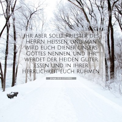 Picture 07 - Jesaja 61:6 LUTH1912 - Ihr aber sollt Priester des HERRN heißen, und - Bible Verse Picture