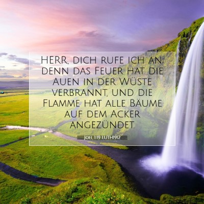 Picture 07 - Joel 1:19 LUTH1912 - HERR, dich rufe ich an; denn das Feuer hat die - Bible Verse Picture