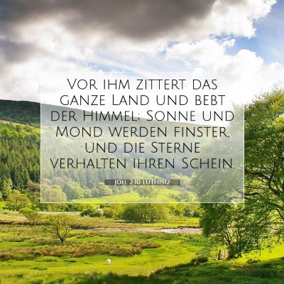 Picture 07 - Joel 2:10 LUTH1912 - Vor ihm zittert das ganze Land und bebt der - Bible Verse Picture
