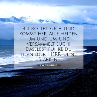 Picture 07 - Joel 3:11 LUTH1912 - 4:11 Rottet euch und kommt her, alle Heiden um - Bible Verse Picture