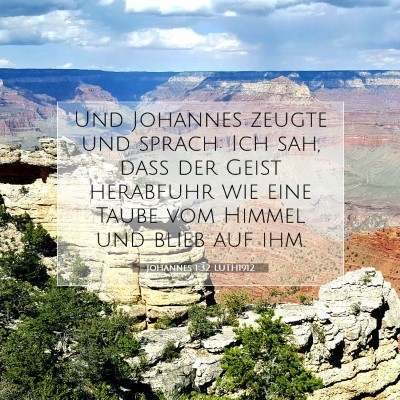 Picture 07 - Johannes 1:32 LUTH1912 - Und Johannes zeugte und sprach: Ich sah, daß der - Bible Verse Picture